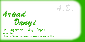 arpad danyi business card